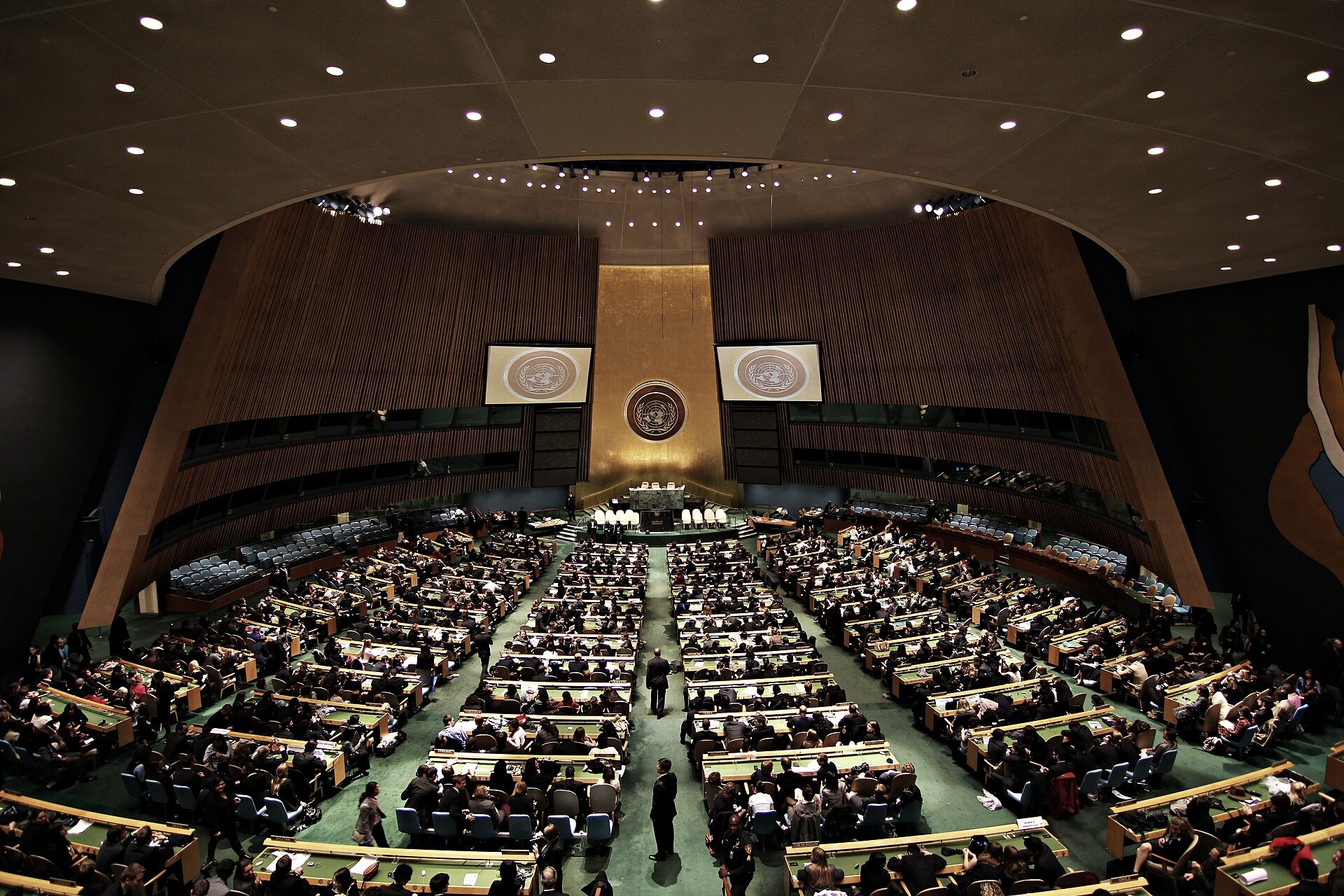 The United Nations General Assembly hall