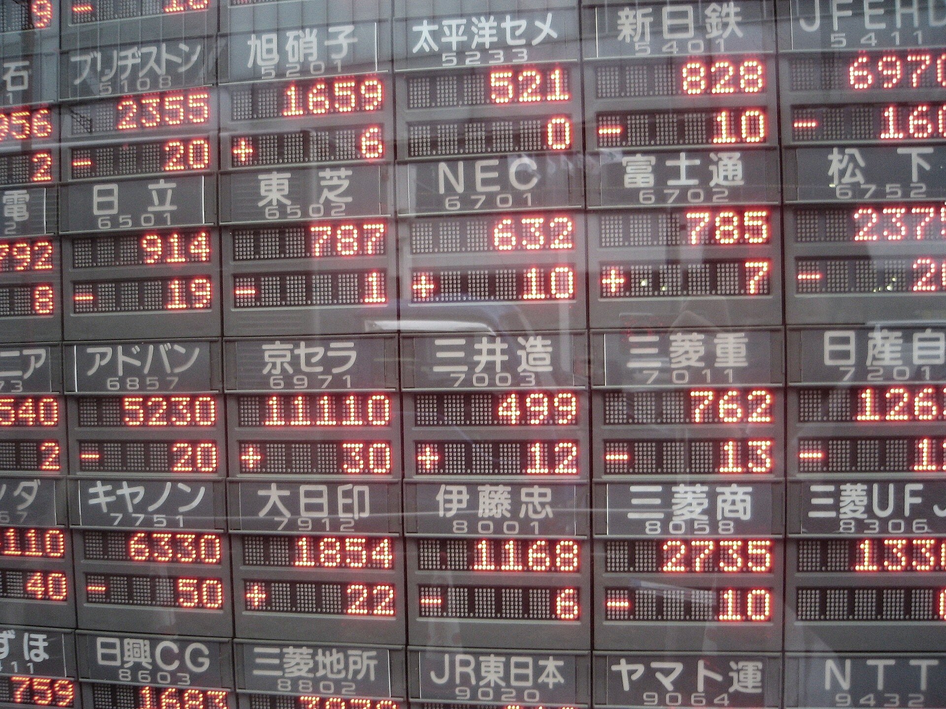 An electronic stock-market board
