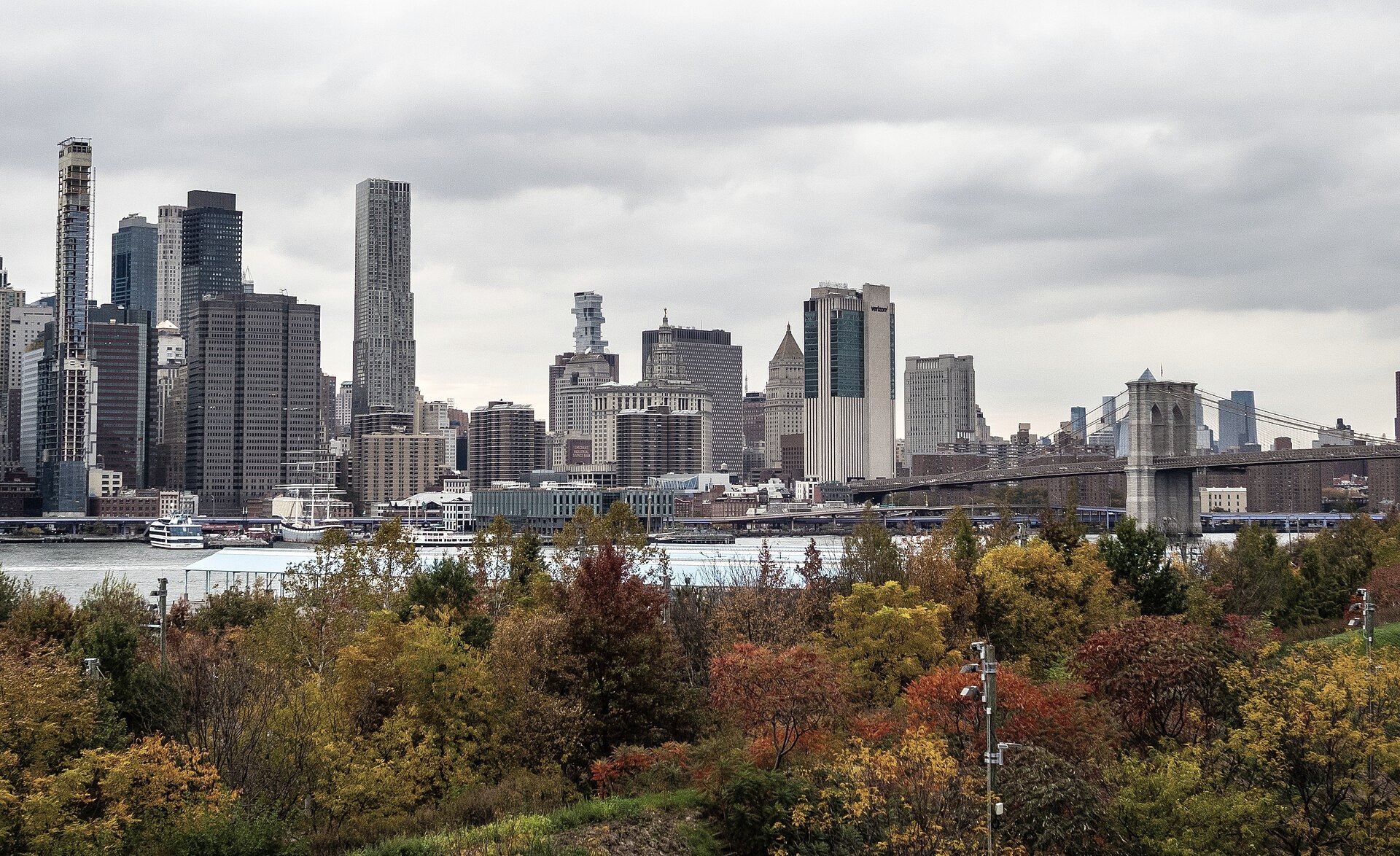 A financial district skyline