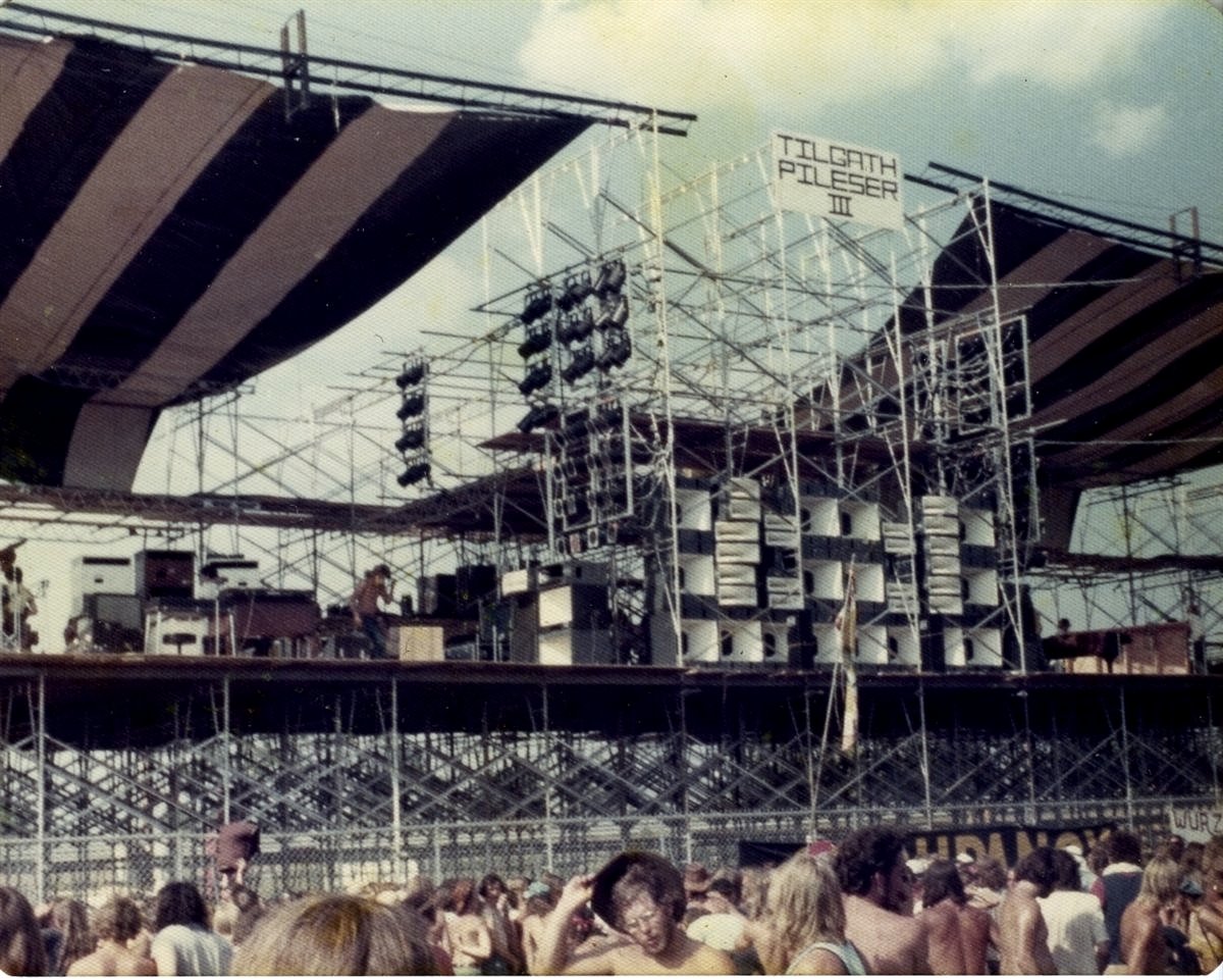 A crowd at a sports stadium