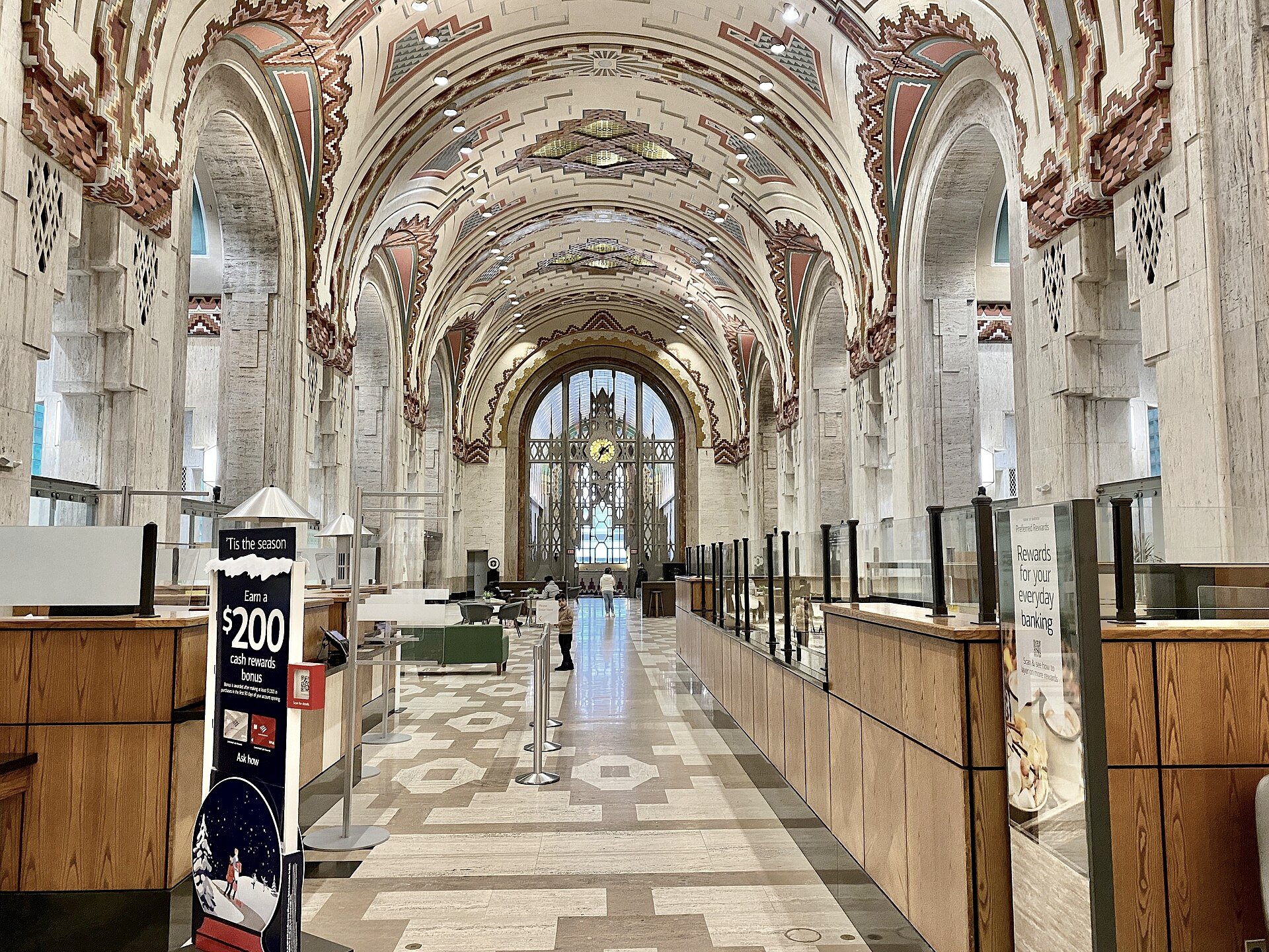 The Art Deco banking hall of the Guardian Building in Detroit